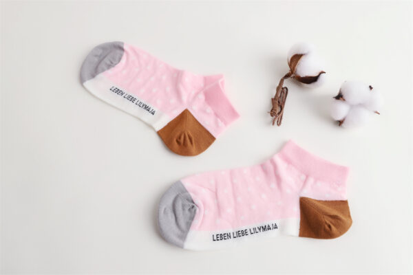 1 Paar Quarter Socken Kurzschaft Frottee gepunktet S057 – Bild 2
