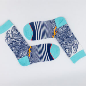 4 Paar Casual Socken Stricksocken gestreift AW137
