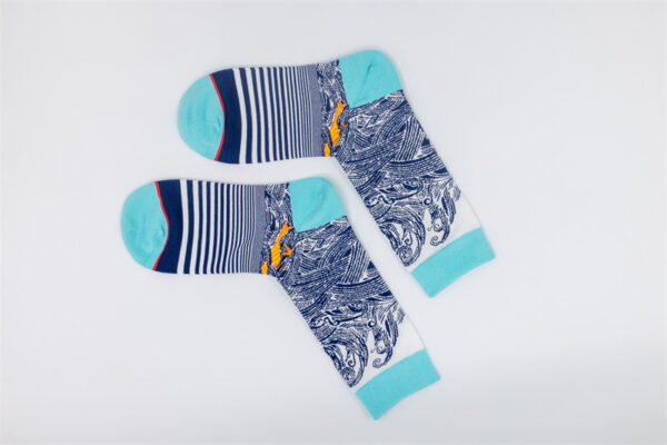4 Paar Casual Socken Stricksocken gestreift AW137 – Bild 2
