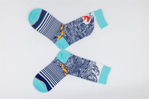 4 Paar Casual Socken Stricksocken gestreift AW137 – Bild 5