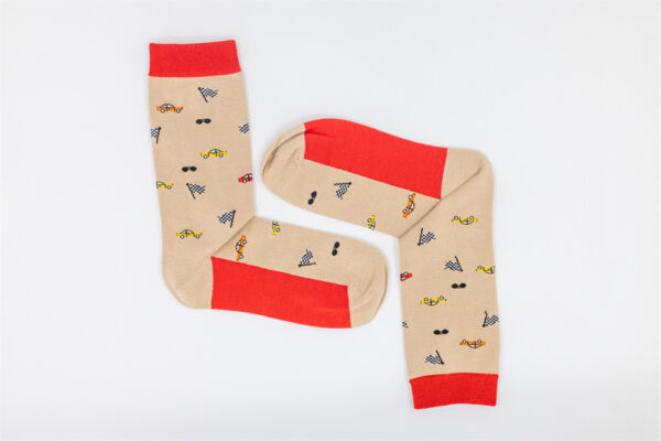 1 Paar Casual Socken Stricksocken hellorange Größe 40-44 AW161 – Bild 2