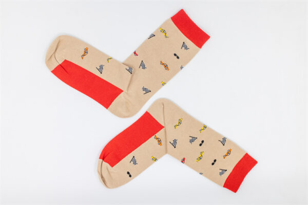 1 Paar Casual Socken Stricksocken hellorange Größe 40-44 AW161 – Bild 6